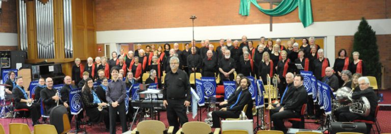 Choir and Band together with conductors